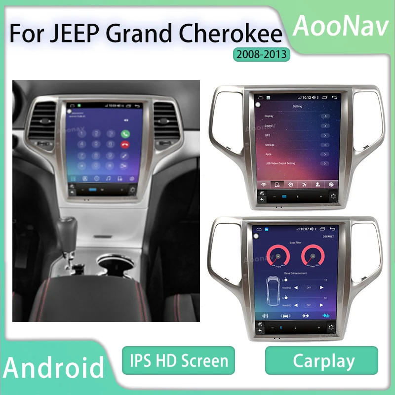 

Автомобильный радиоприемник, GPS-навигация 2 din для JEEP Grand Cherokee 2008-2013, Android, сенсорный экран, беспроводной Головной блок Carplay