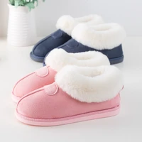 winter house women fur slippers bedroom warm plush couples cotton shoes non slip home solid plus size 4647 men fluffy slides