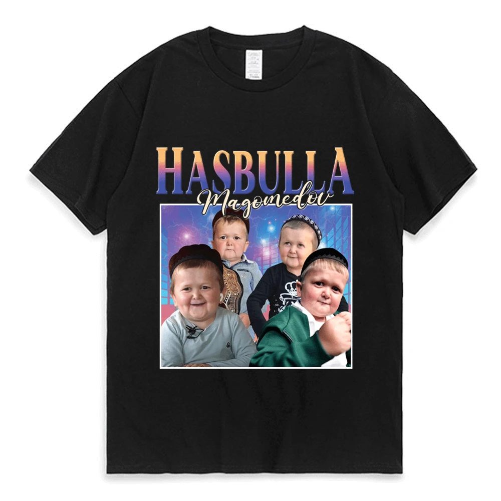 

Hasbulla Fighting Meme T Shirt Men Women 2022 Fashion Mini Khabib Blogger T-Shirt Summer High Quality Cotton Tees Short Sleeve