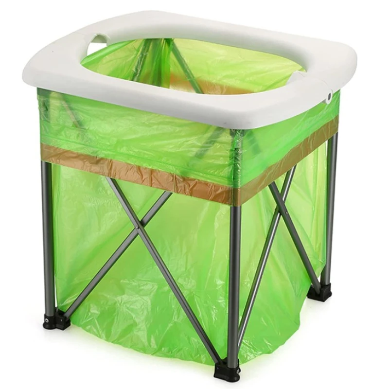 

outdoor camping emergency multifunction portable folding mobile toilet camping hiking with cleaning bags and storage bag
