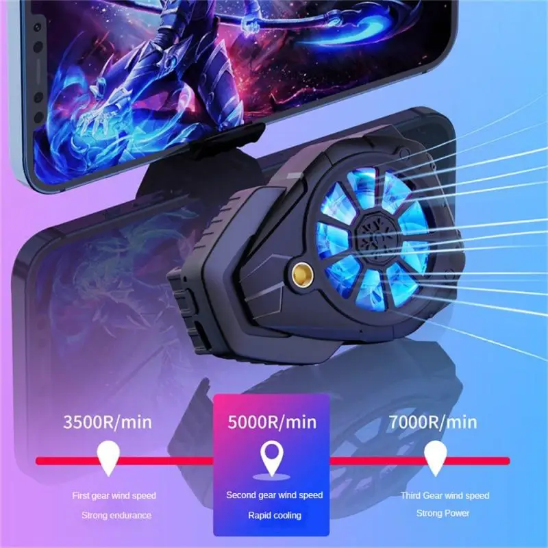 

Play While Dissipating Heat Mobile Phone Heat Sink Light Effect Support 9-page Fan Exhaust Radiator Good Hand Feel Fan Radiator