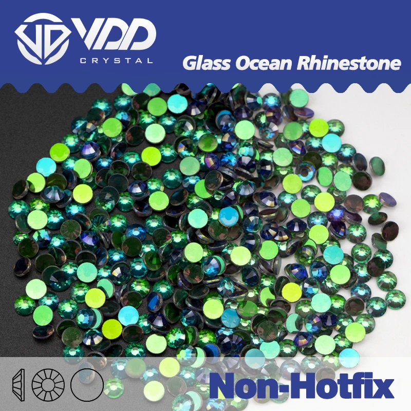 

VDD Green Shine SS4-SS30 Glass Rhinestone Crystal Flatback Diamond Glitter Gem Strass Stones For Nail Art DIY Crafts Decorations