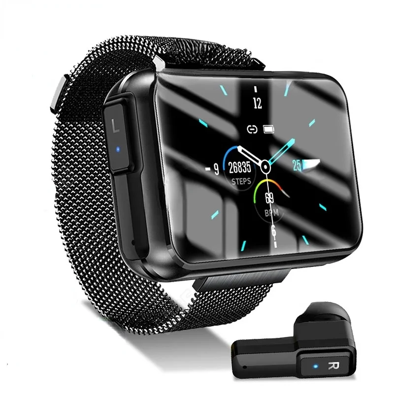 

2023 Smart Watch 2 in 1 TWS Wireless Earphones Men Watch 1.4" Big Screen Bluetooth Call Music Sports Band Smartwatches Men