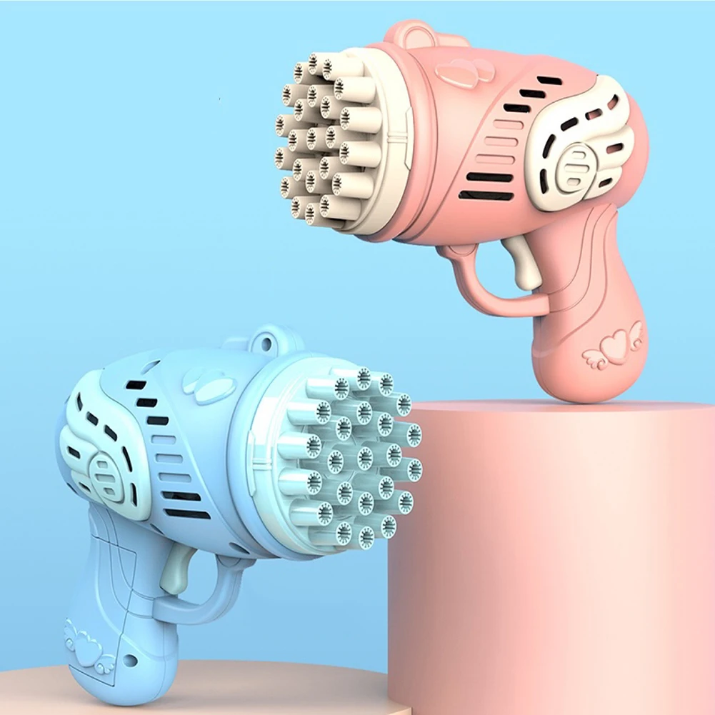 

Электрическая пузырчатая машина с 23 отверстиями, милая Автоматическая воздуходувка для мыла и воды, семейный пистолет для детей, детские по...