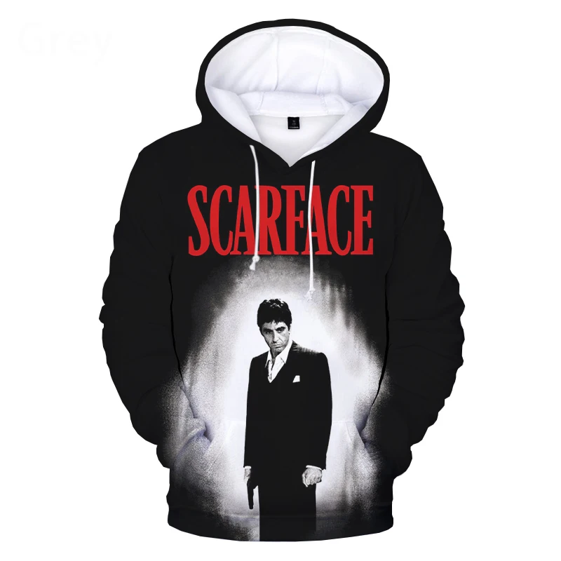 Толстовка с капюшоном 3D-принтом персонажа фильма Scarface свитшоты Тони Монтана