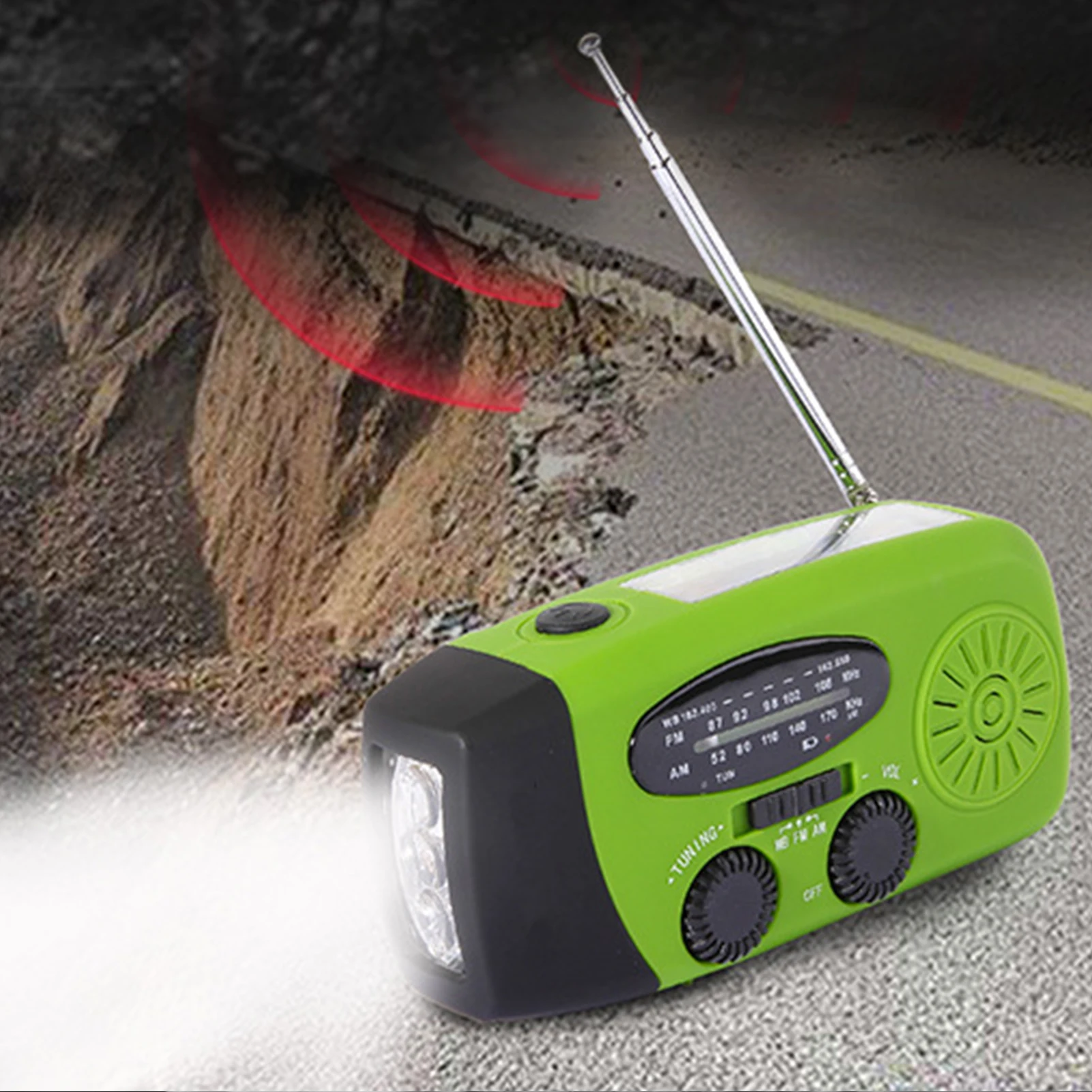 

1200mAh Hand Crank Emergency-Radio Multi-functional Emergency Radio Survival Gear Battery Operated Portable IPX3 Waterproof