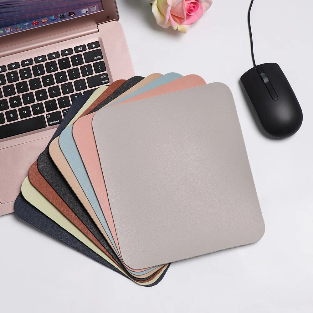 

Simple Solid Color PU Leather Gaming Mouse Pad Soft Anti-slip Home Office Waterproof Writing Mat Universal For Laptop PC/MacBook