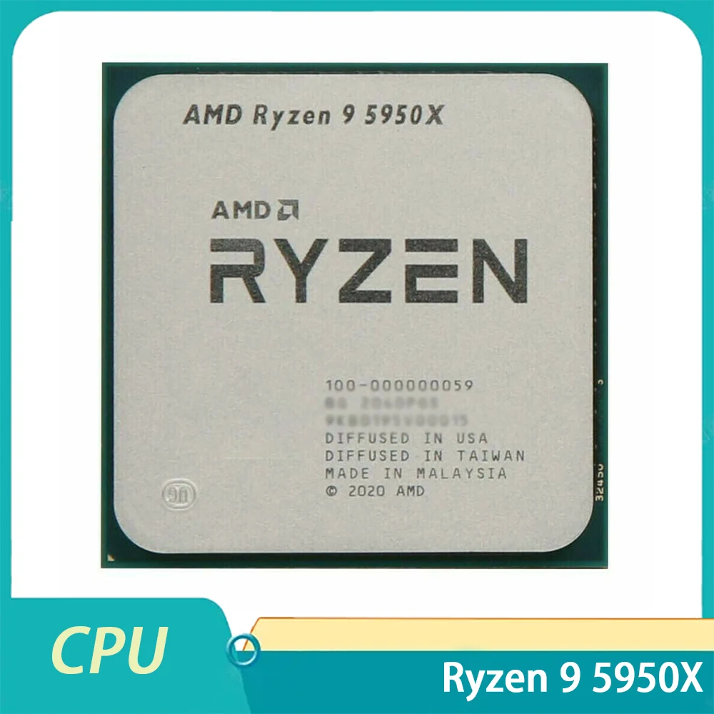 

R9 5950X для AMD CPU 16 ядер 32 потока 3,4 ГГц настольные Процессоры для Ryzen 9 5950X Высокое качество Быстрая доставка