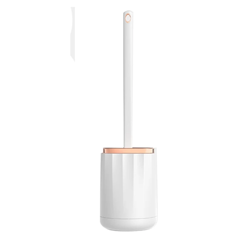 

1 PCS Bathroom Toilet Brush No Dead Ends Cleaning Brush Head Water Leak Proof With Base White