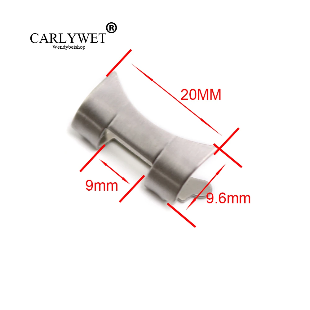 

Ремешок для часов CARLYWET из нержавеющей стали, 20 мм, серебристый, полностью покрытый щеткой, изогнутые концевые детали, 2 шт. для ремешка 455B