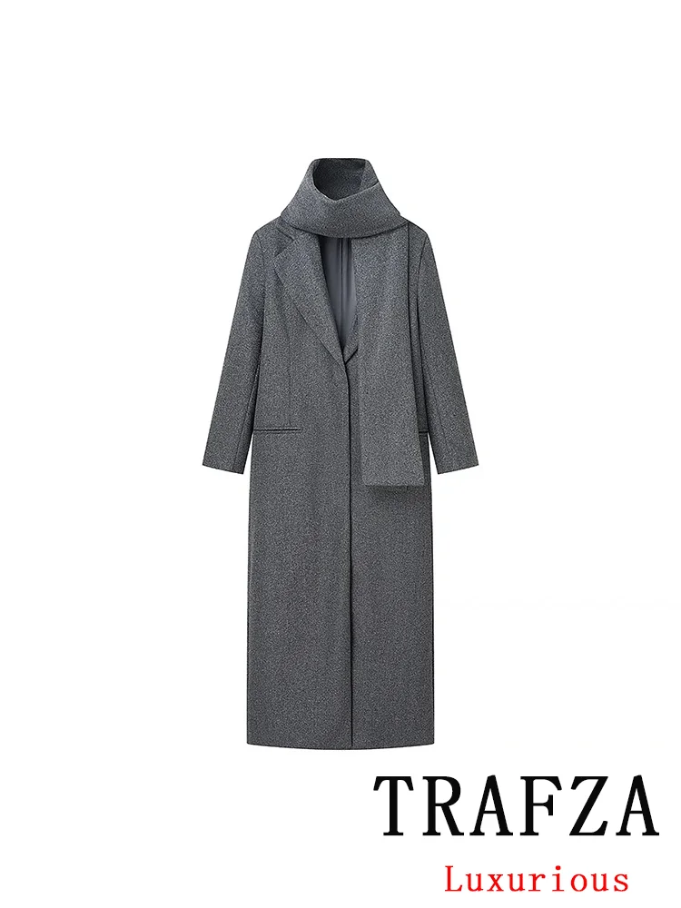 Женское винтажное шерстяное пальто с отложным воротником цвет в ассортименте