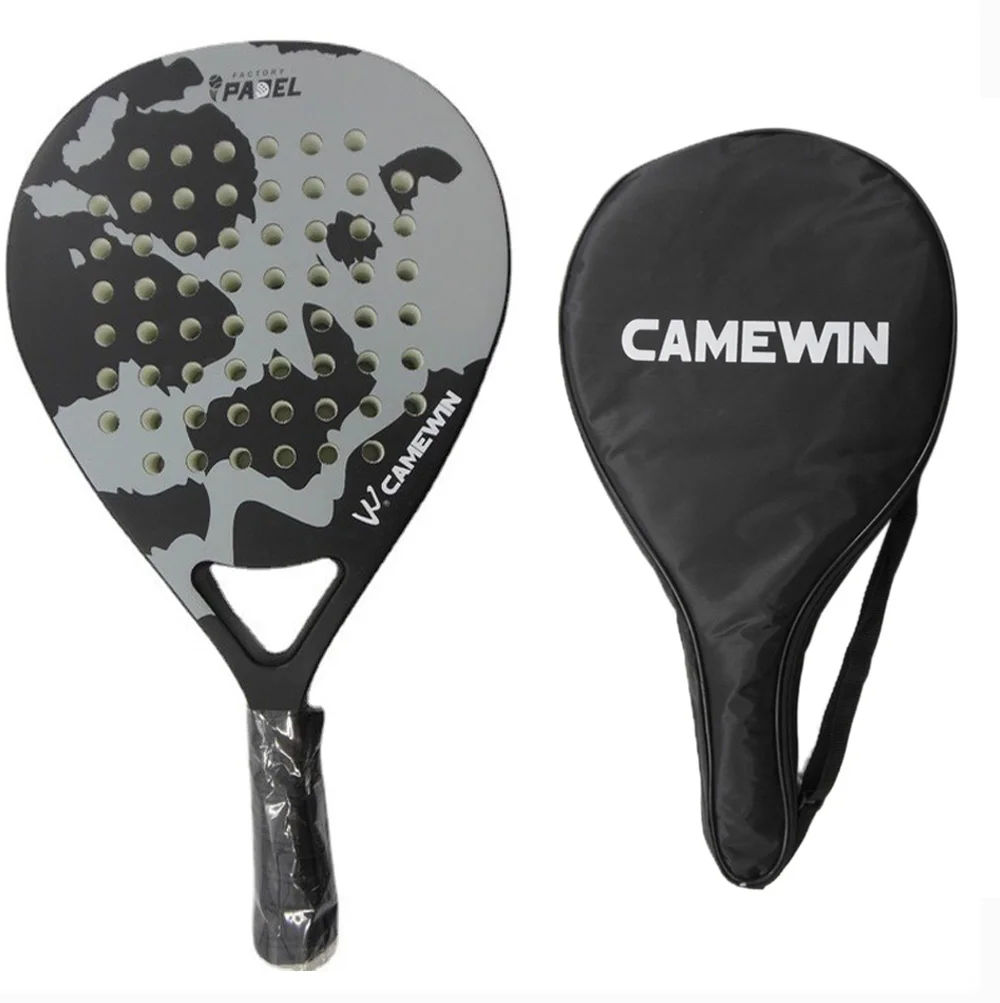 2022 Adult Professional Full Carbon Beach Tennis Paddle Racket Soft EVA Face Raqueta With Bag Unisex Equipment Padel Camewin