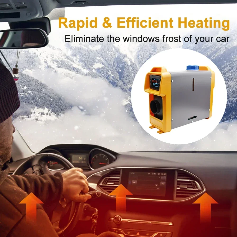 wa EAFC 2KW Samochodowy ogrzewacz powietrza 12V All in One z tłumikiem i zdalnym sterowaniem do ogrzewania postojowego silnikiem wysokoprężnym