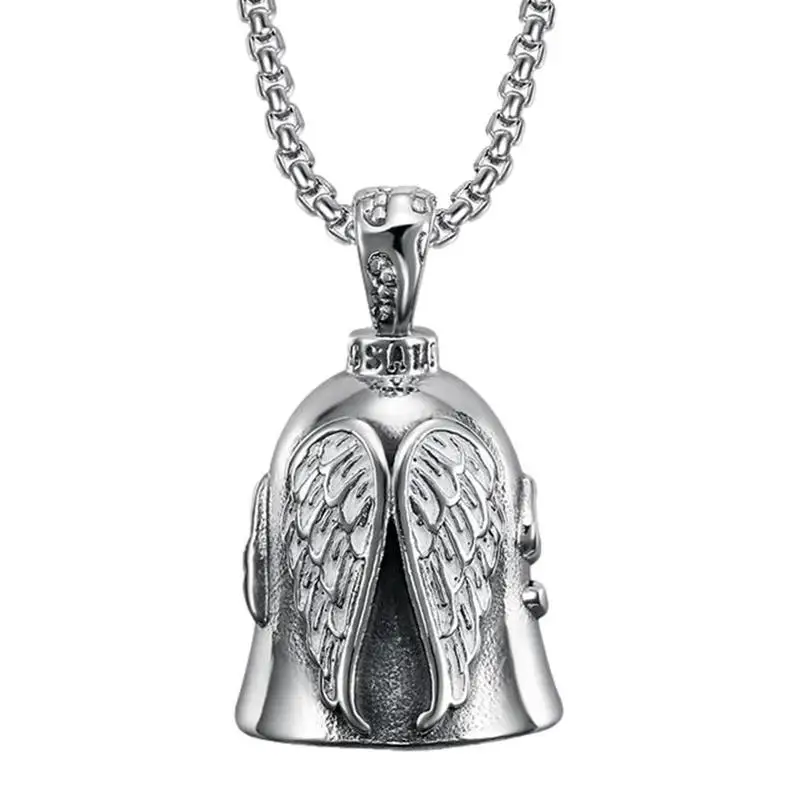 

Classic Exquisite Angel Portable Riding Motorcycle Bell Pattern Pendant Necklace Men and Women Punk Daily Leisure Rider Gift