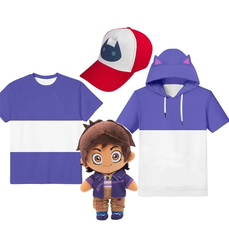 

Luz Noceda Cosplay Cap The Owl Cos House T-shirt Summer Hooded Short Sleeve Hoodie Hat Costume Halloween Carnival Plush Gifts
