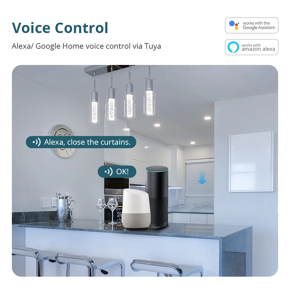 Tuya Smart Life RF Электрический двигатель рольставней перезаряжаемый для трубки 37 мм