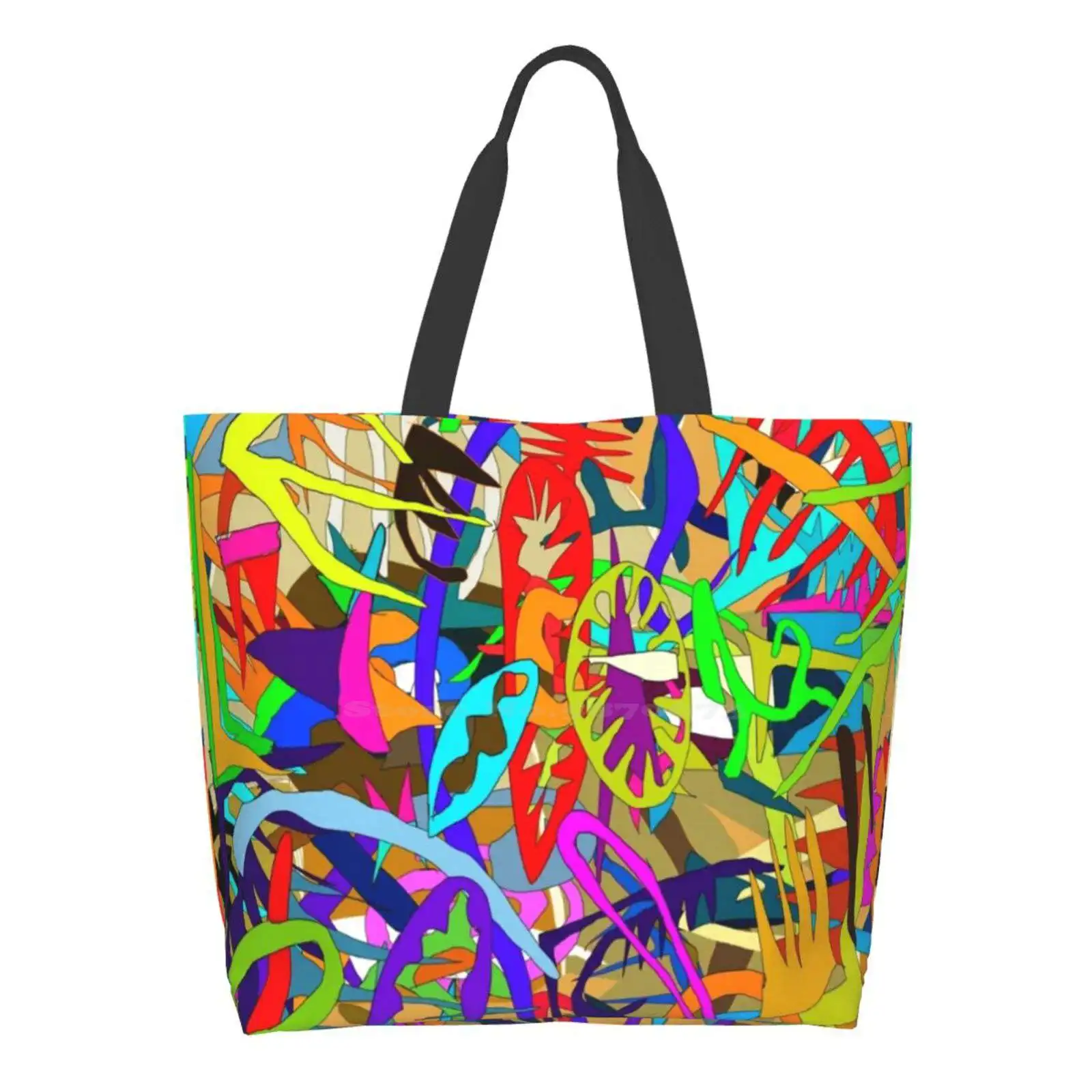 

Повседневная Вместительная женская сумка-тоут с необъясненным присутствием, цветные Популярные абстрактные современные аборигенные этни...