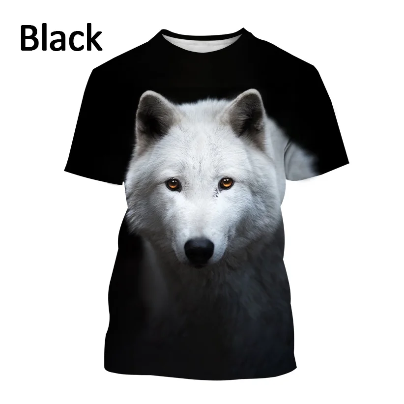Мужская и женская футболка с принтом волка |