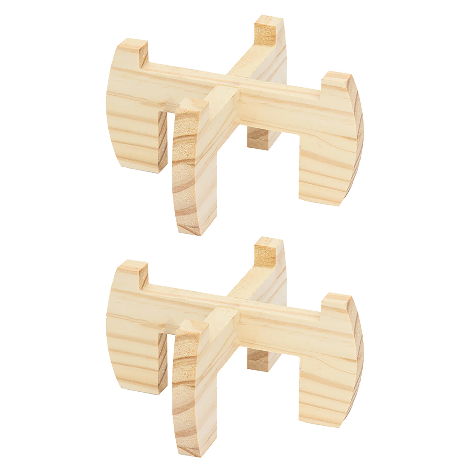 

2pcs 6inch Flower Pot Holder Indoor Outdoor Wooden Plant Stand Easy Install Floor Anti Slip Display Rack Bonsai Freestanding