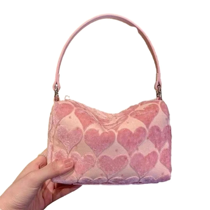 

Fashion Handbag with Heart Pattern Cellphone Bag Shoulder Bag for Women Girl