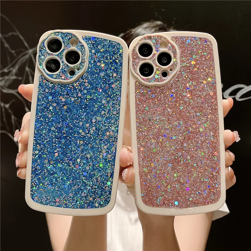 

Luxury Glitter Phone Case For Funda iPhone 11 12 13 Pro Max 13pro XS X XR 7 8 Plus Twinkle Candy TPU Soft Shockproof Cases Cover