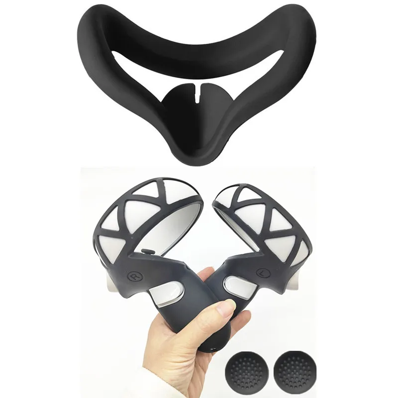 

Silicone Face Mask Cover For Oculus Quest2 Handle Cover Rocker cap For Oculus Quest 2 Accessories Black