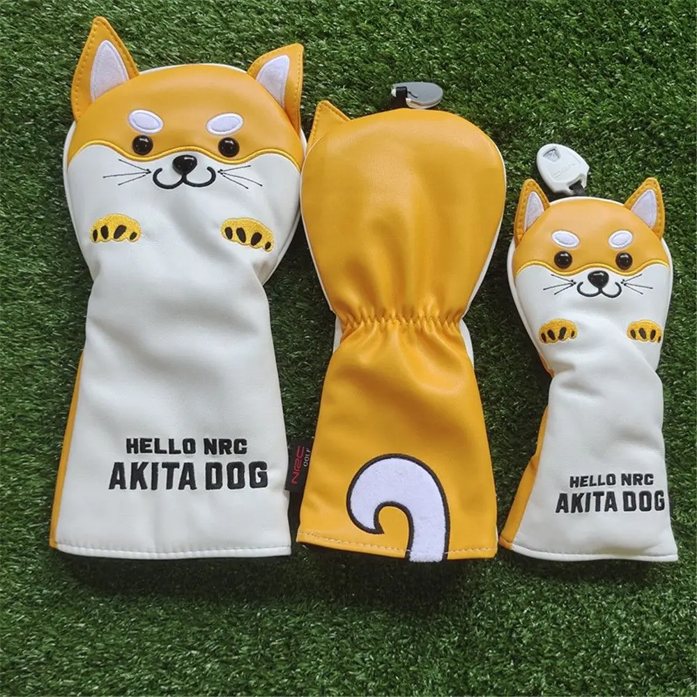 

Sport Practical Cute Akita Accessories Golf Club Head Covers 1/3/5 Fairway Woods Protective Headcover Golf Rod Sleeve