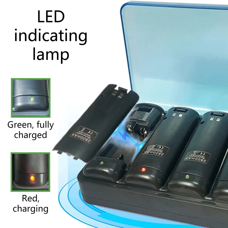 

Зарядная док-станция с 4 слотами для Wii/Wii аккумуляторная батарея H8WD