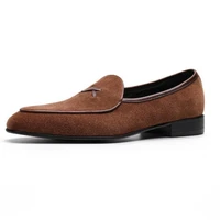 loubuten italian loafers men luxury suede leather dress shoes handmade slip on designer business men oxford formal office shoes