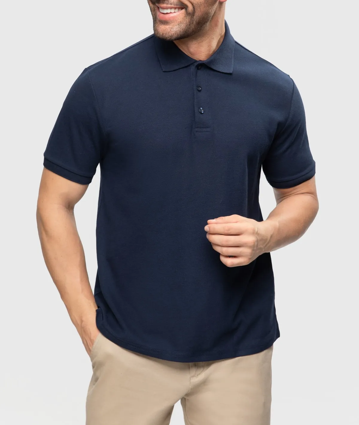 

FASHIOPNSPARK Men's Regular-Fit Polo Shirt Quick-Dry Cotton Pique Athletic T-Shirt Summer Casual Moisture Wicking Golf Shirt