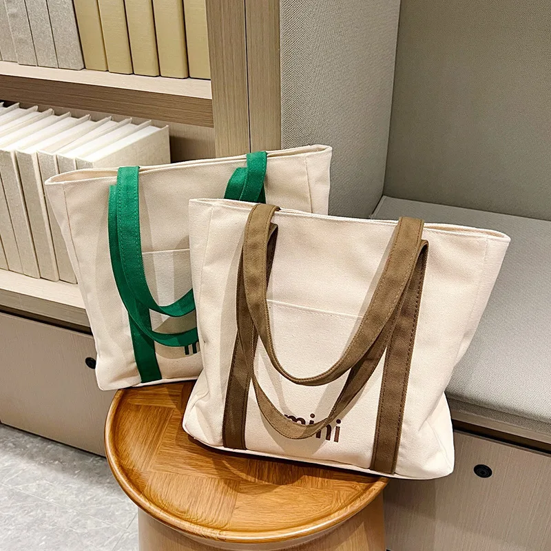 

New canvas women's bag Mommy shopping Tote women's bag Large capacity student tutoring single shoulder bag women