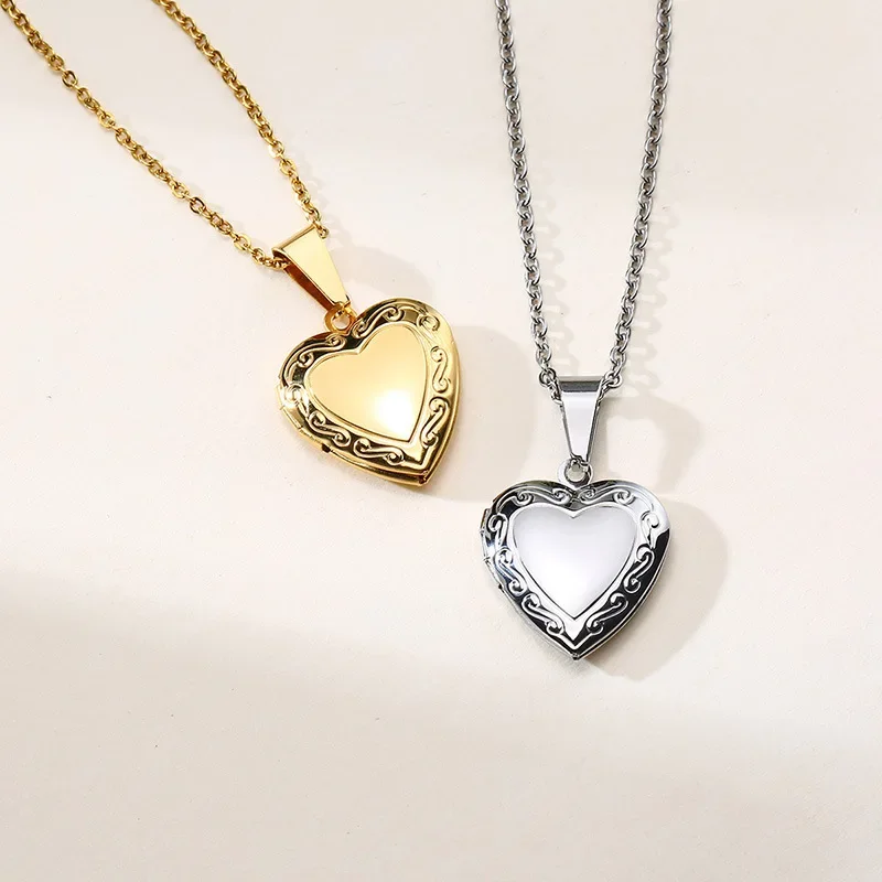 Женское ожерелье с подвеской в виде сердца из нержавеющей стали