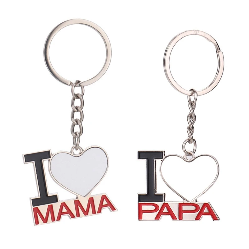 

2Pcs/set Sublimation Blank Keychain DIY MDF Blank Keychain with Key Ring for Valentine's Day Motherday Day Present