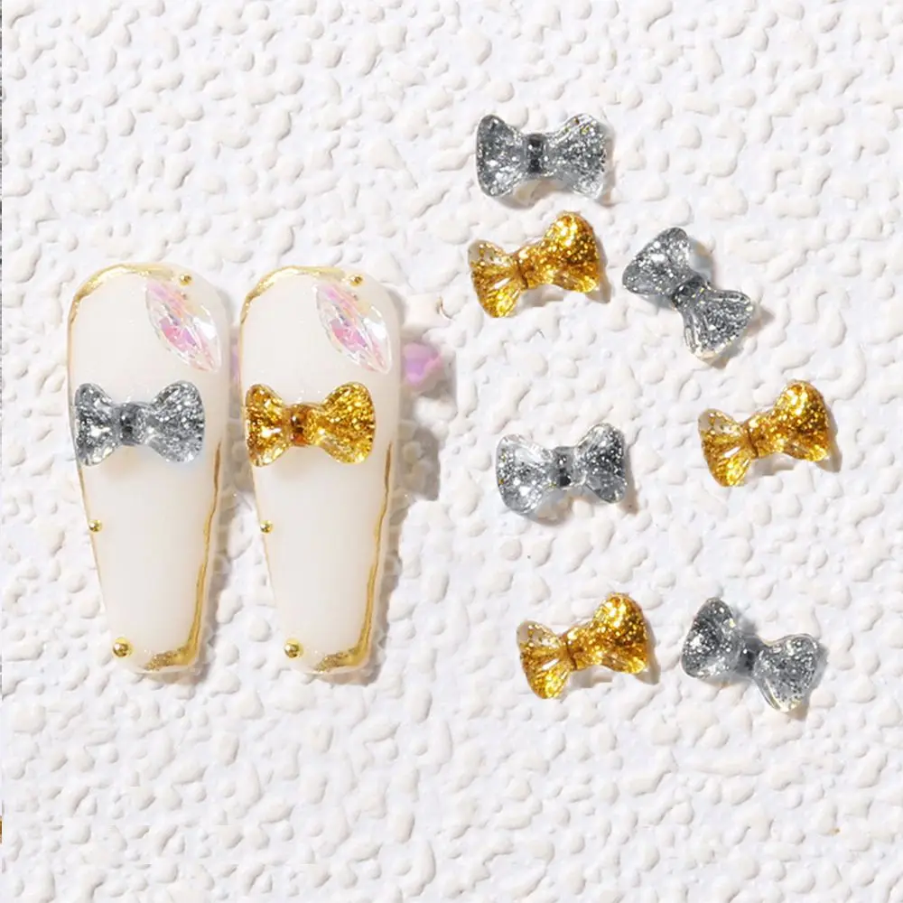 

50 PCS Manicure Accessories Shiny DIY Nail Rhinestones 3D Nail Decoration Nail Jewelry Bowknots Nails Charms