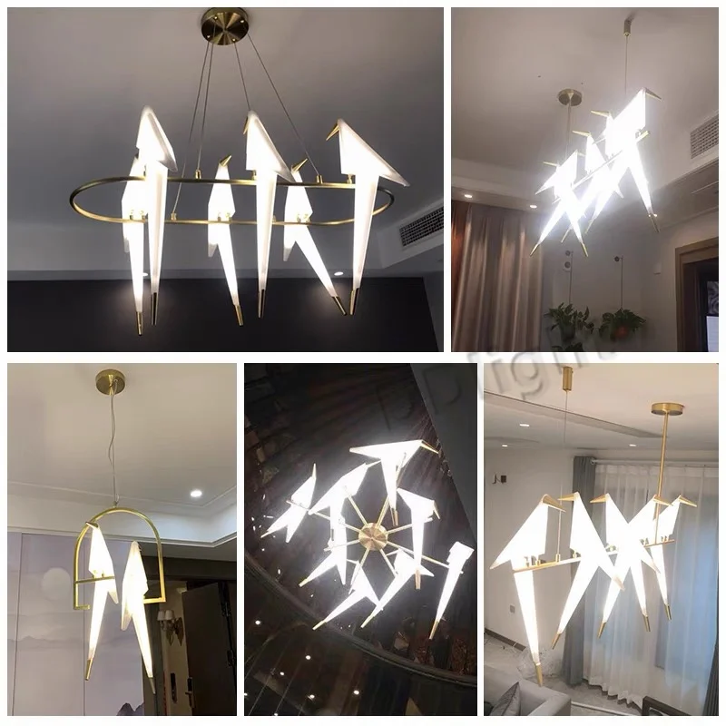 Современные люстры из бумажного журавля люстра с птицей креативный подвесной