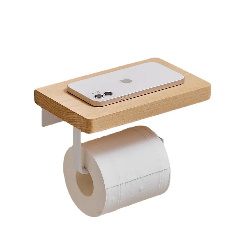 Log toilet roll box Facial tissue holder toilet roll paper solid wood stand face towel pull paper towel roll paper holder