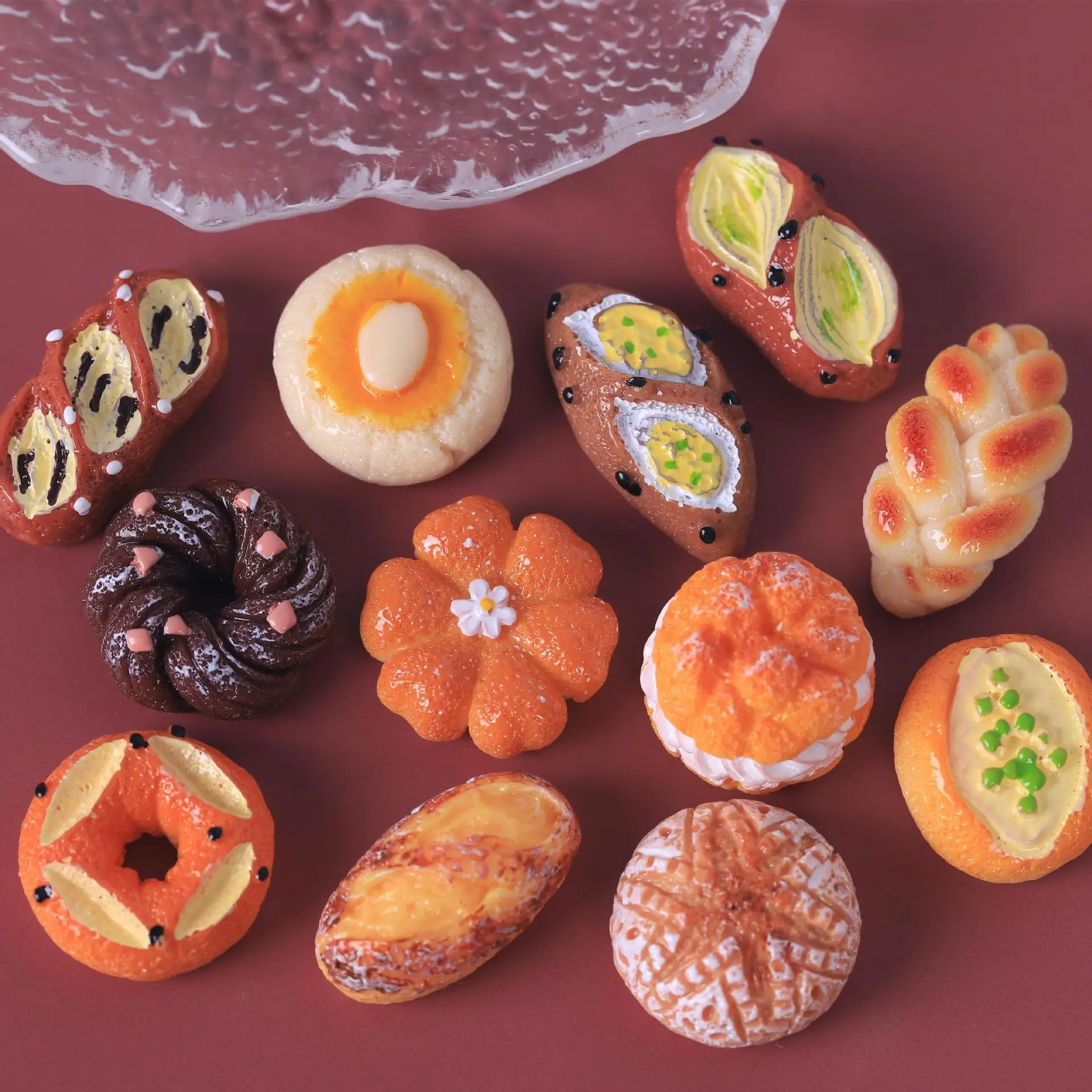 

10Pcs/Lot Simulation DIY Cream Bread 2.0cmx2.5cm Chocolate Dessert Donut Mini Statue