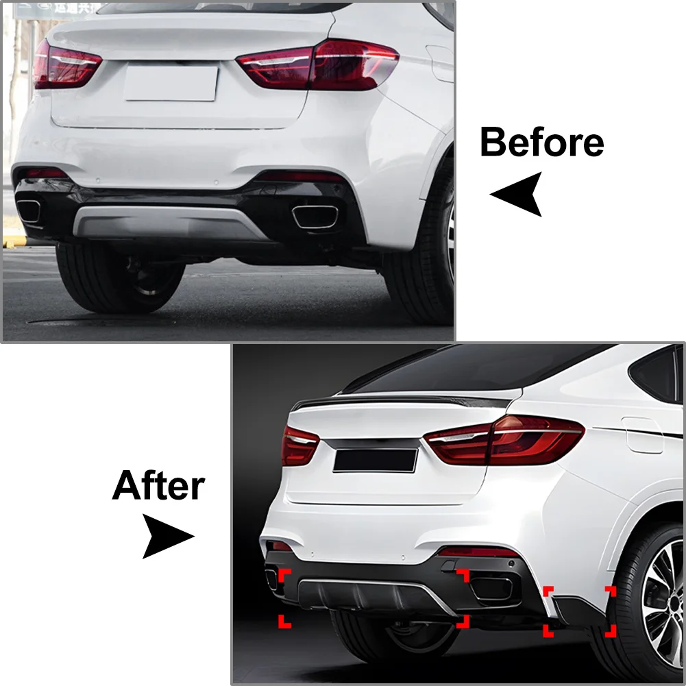 Фото 3 шт. заднего диффузора-спойлера из АБС-пластика для BMW X6 F16 xDrive30i 40i M Sport 2014 2015 2016 2017 2018 2019 №1