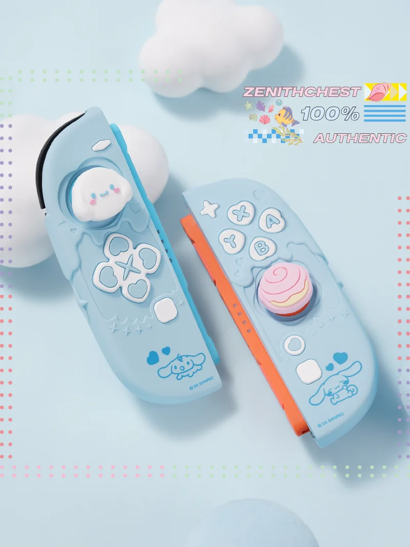 Фото Официальный мягкий защитный чехол Sanrio Jixiang для NS2 Joy‑Con, силиконовые чехлы, прочные, устойчивые к царапинам, с мультяшным рисунком, игровые аксессуары №4