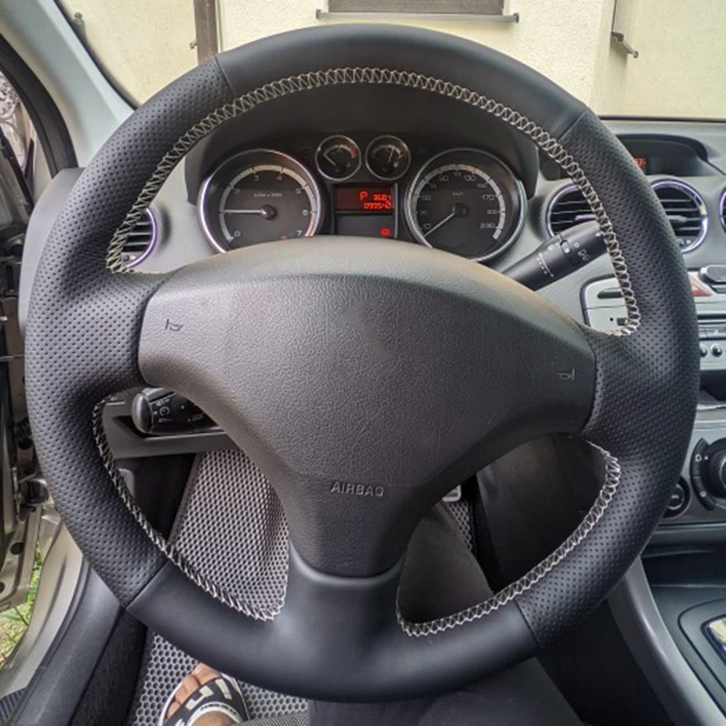 

Нескользящий кожаный чехол на руль автомобиля для Peugeot 207 2006-2014 Expert 2008-2016 Partner 2009-2018 Fiat Scudo 2010-2016