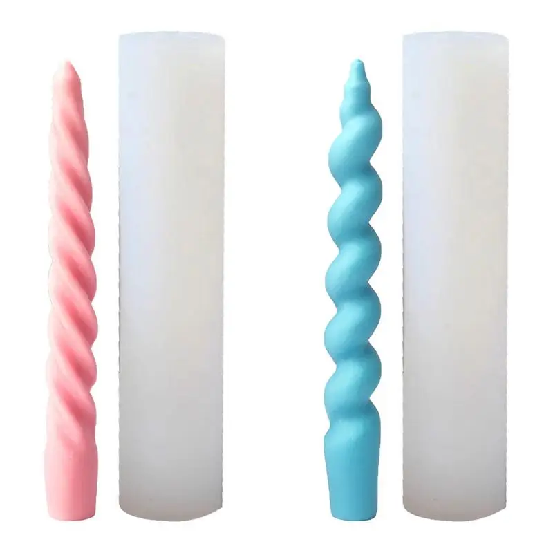 

3D Pillar Taper Long Silicone Candle Mold Handmade DIY Soap Epoxy Resin Candle Making Kit Twisted Candlestick Mold Home Decor