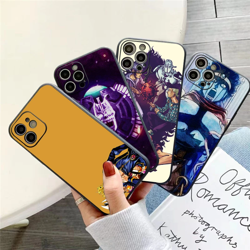 

Japan JoJo's Bizarre Adventure Anime Phone Case For iPhone 11 13 12 Pro Max 12 13 Mini X XS XR MAX SE 6 7 8 Plus Back