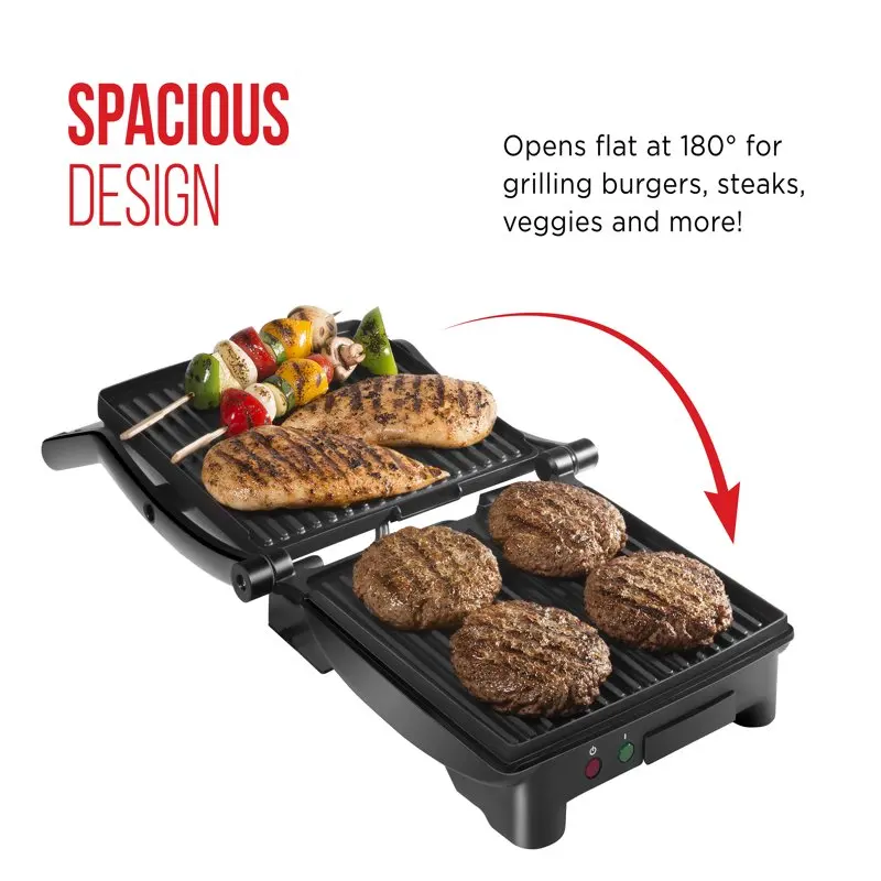 

NEW 3-in-1 Electric Indoor Panini Press & Grill 4-Slice Sandwich Press Opens 180° for Grilling