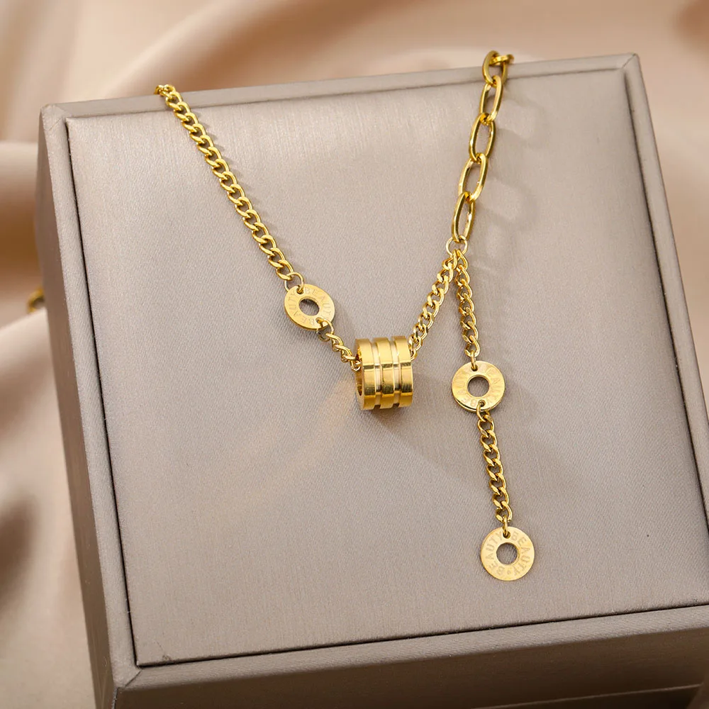 Ожерелье женское Двухслойное из нержавеющей стали в стиле Ретро - купить по