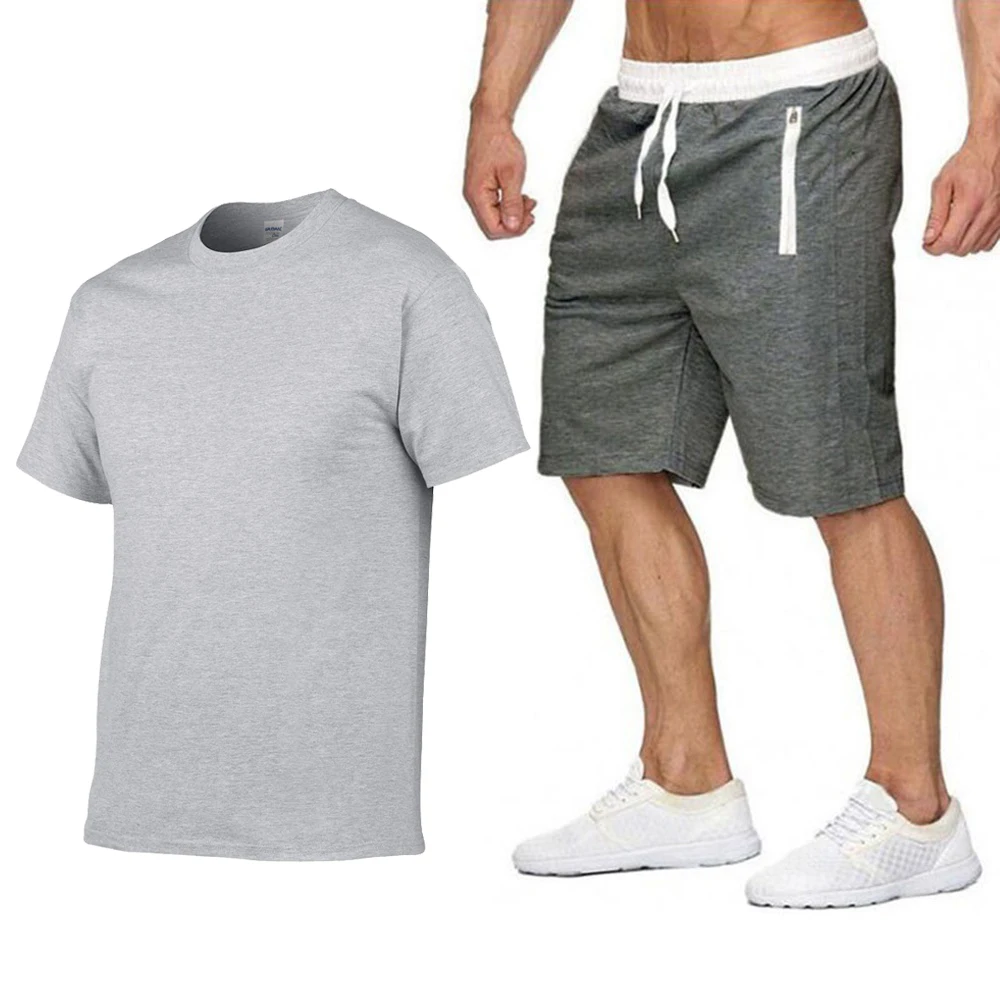 

Новинка 2022, летний повседневный комплект из шортов и футболки, уличная одежда в стиле Харадзюку, спортивные штаны, мужские комплекты, топы в ...