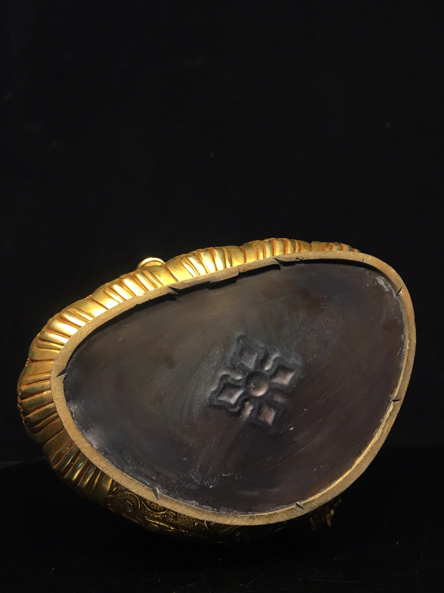 13-дюймовая коллекция тибетского храма старая бронза позолоченная окрашенная для