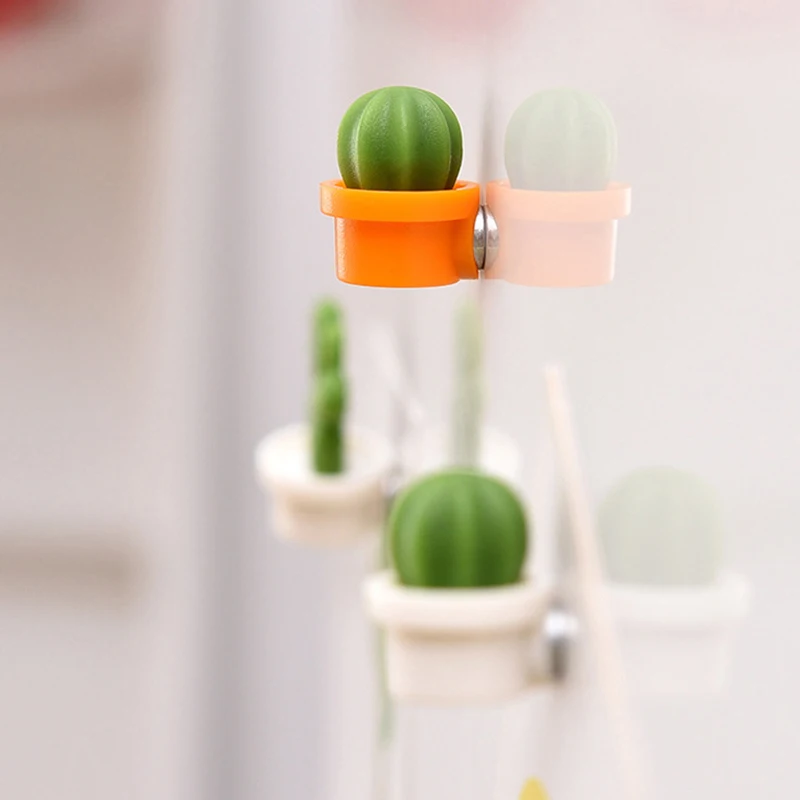 

Creative Fridge Magnet Decor Set of 6pcs 3D Cute Cartoon Cactus Message Board Refrigerator Magnet Sticker Gift Home Decoration