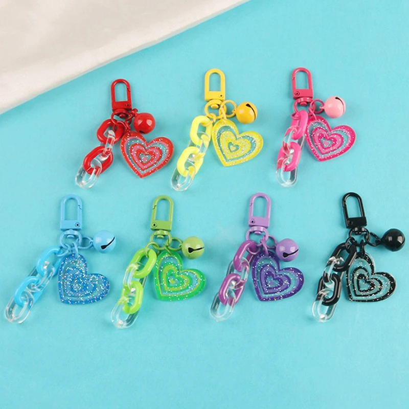 

Love Bell Keychain Creative Fashion Love Bell Car Keychain Girl Girl Cute Acrylic Chain Accessories Couple Bag Pendant Access