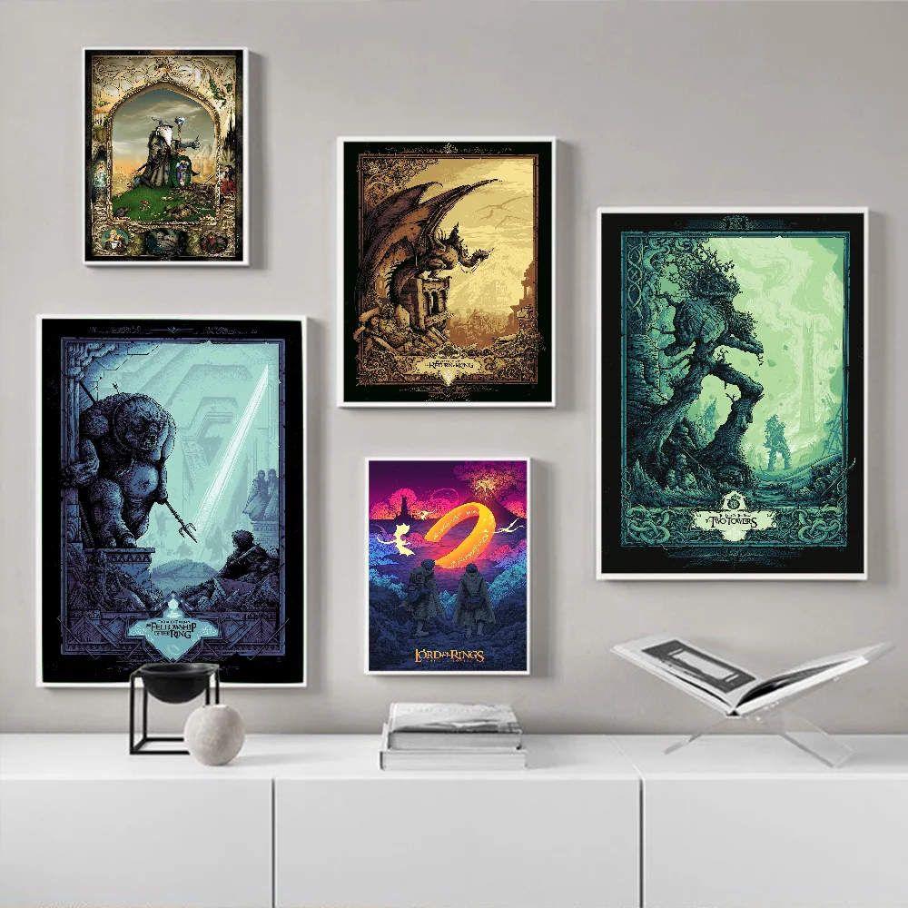 T-The L-Lords Of The R-Rings винтажные постеры липкие белые бумажные наклейки DIY комната бар