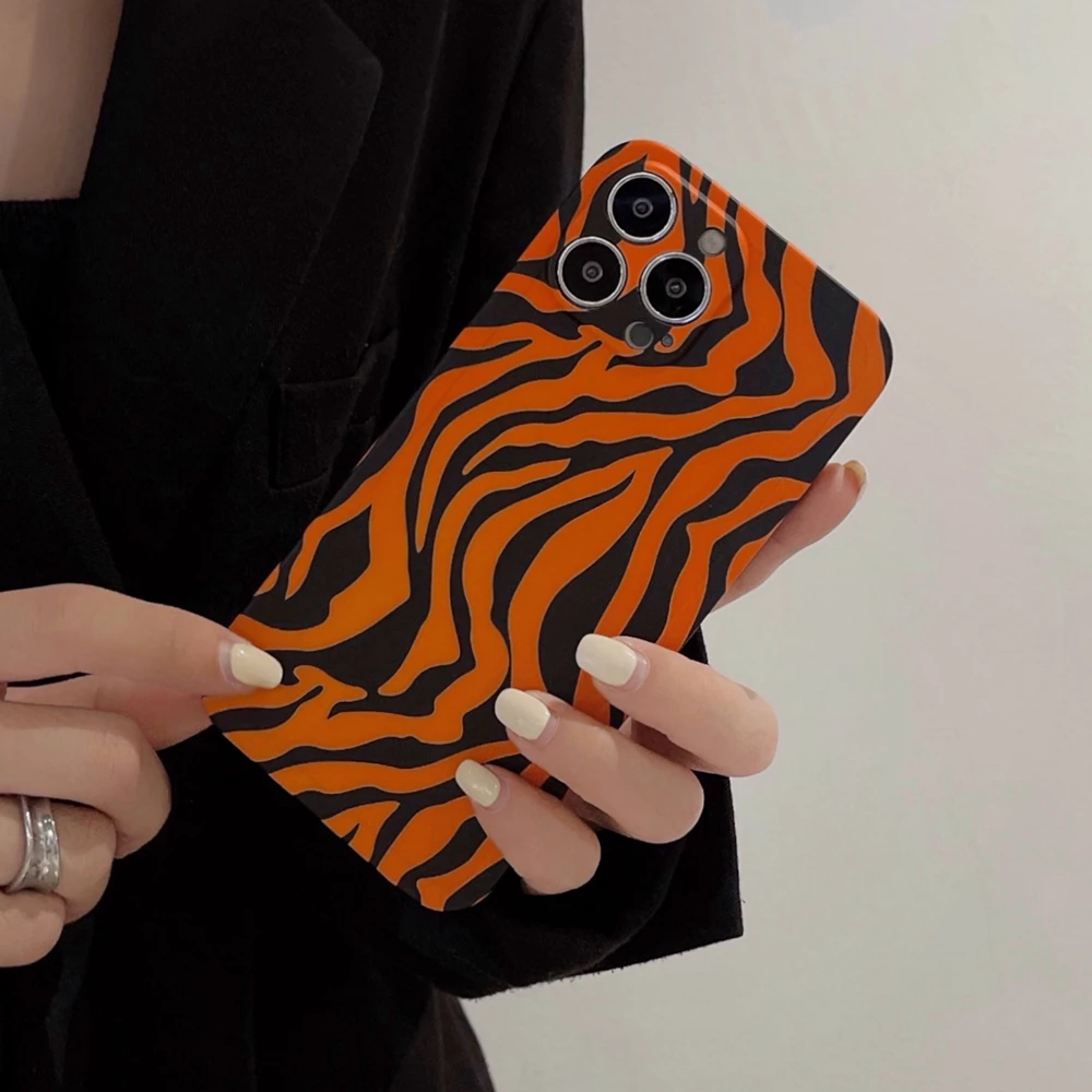 Роскошный чехол для телефона с принтом Тигра iPhone 11 12 13 Pro Max XR Xs X 7 8 Plus силиконовый
